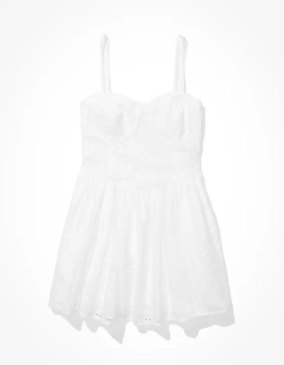 Mini Robe American Eagle AE Corset Cami Blanche Femme | DEM-47876120